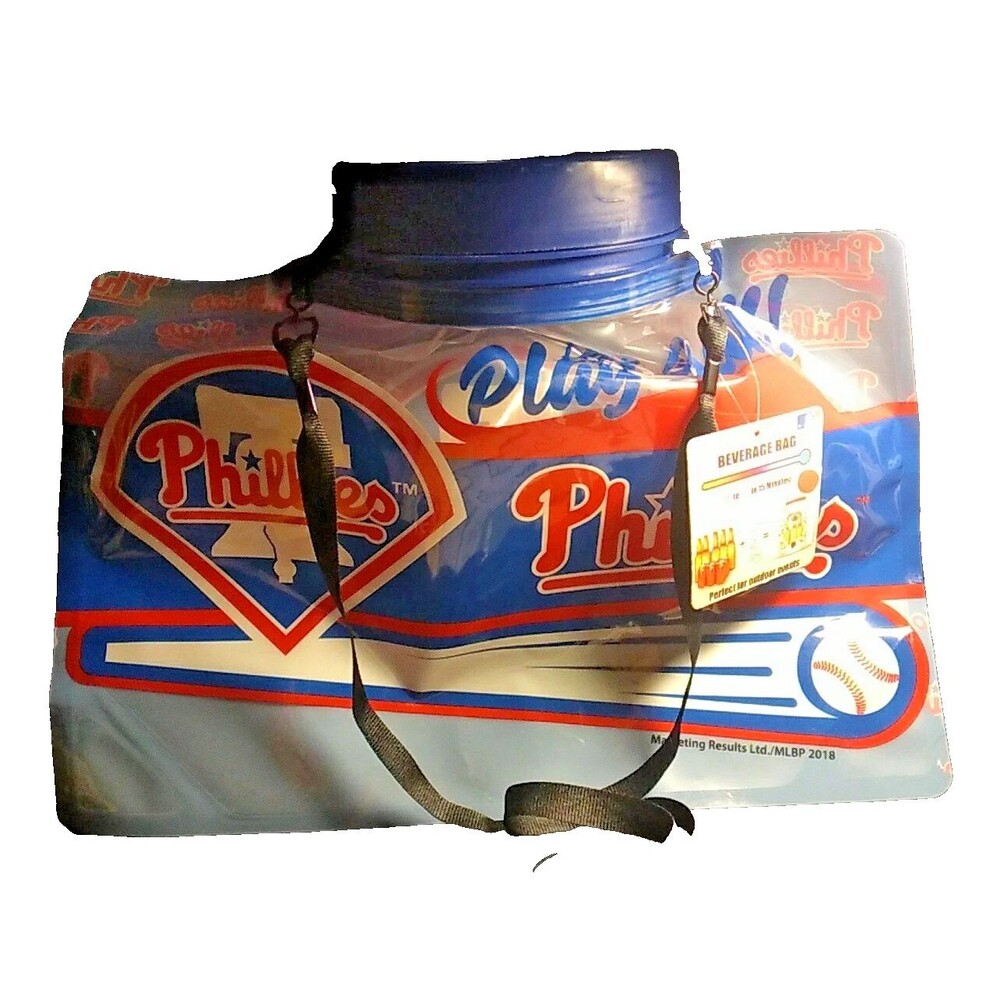 Ice Bag with Team Logo Phillies for cans or bottles drain spout great for party